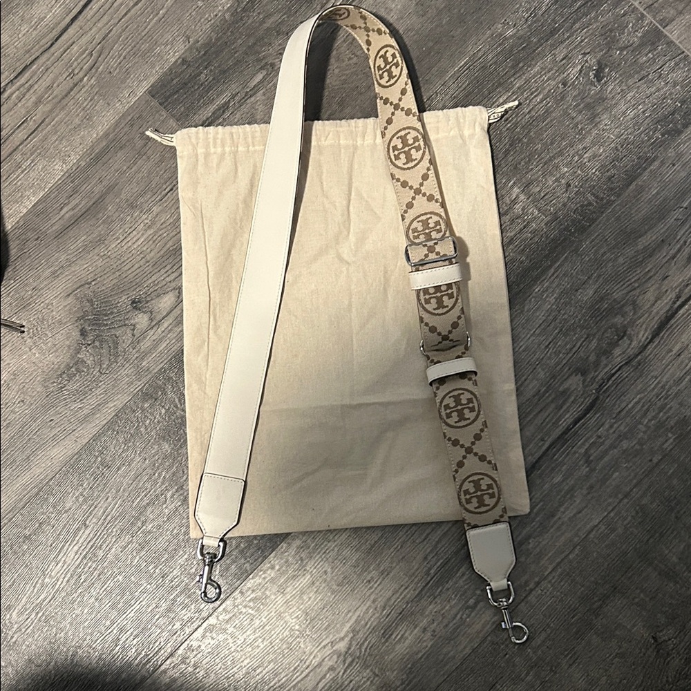 Tory Burch Cream Crossbody Bag with Tan Strap - Picture 8 of 9